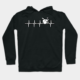 Drummer Heartbeat For Drummers Percussionists Hoodie